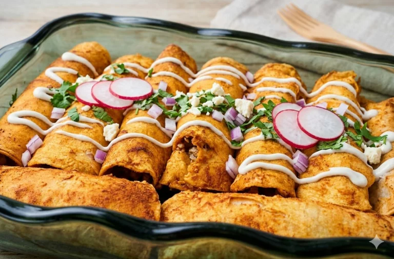 Vegan “Chicken” Enchiladas with Mushrooms and Cheese