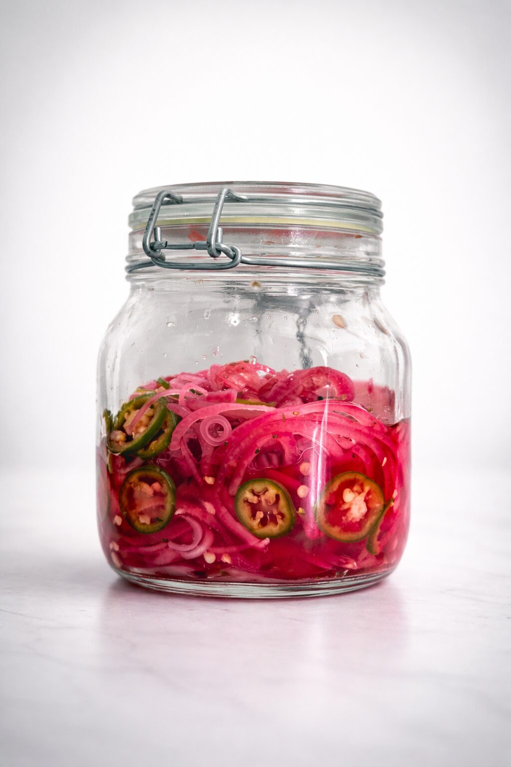 quick pickled red onions in jar